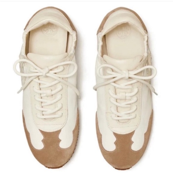 Tory Burch - Tory Sneakers White/New Ivory Suede/Calf Leather NWT - Picture 3 of 8